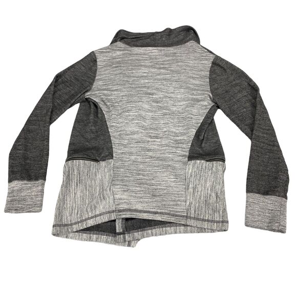 Peyton Jensen Cardigan Top Womens Medium Gray Black Long Sleeve Open Front USA - Picture 2 of 15